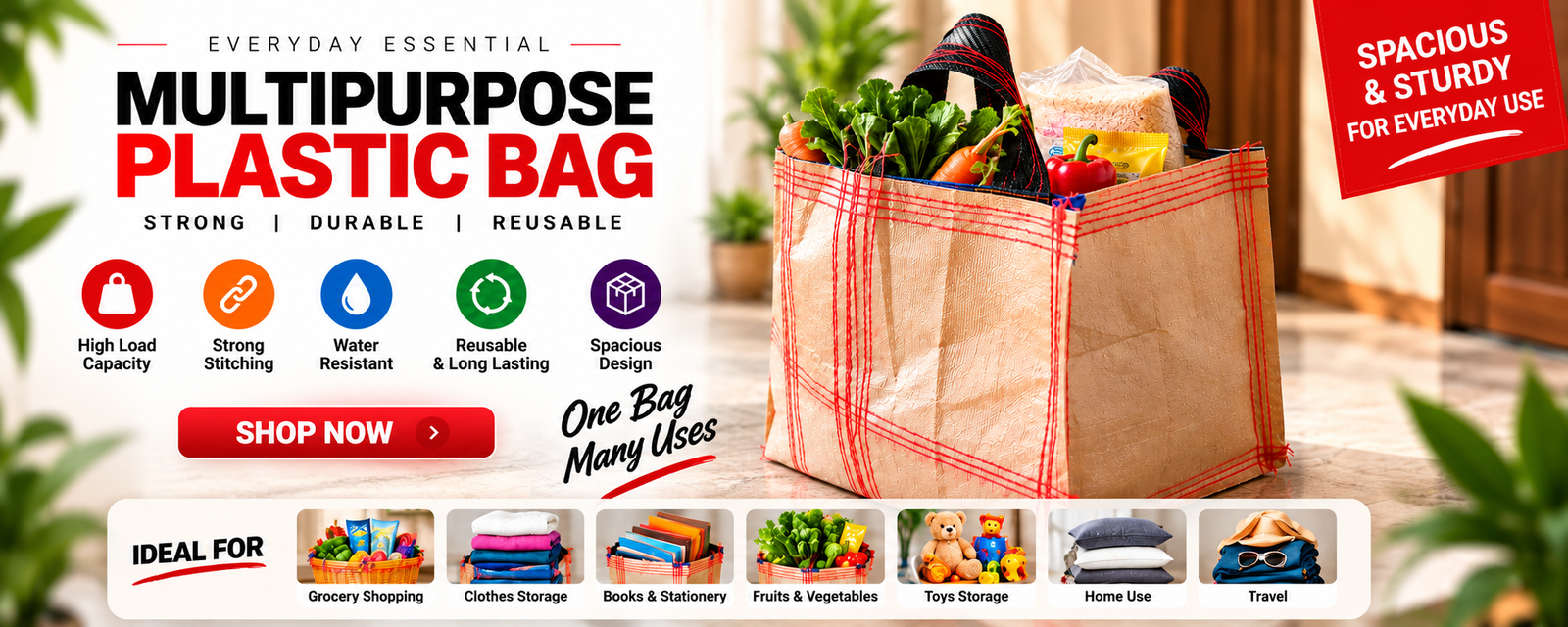 Reusable multipurpose bag from the Pradovi collection