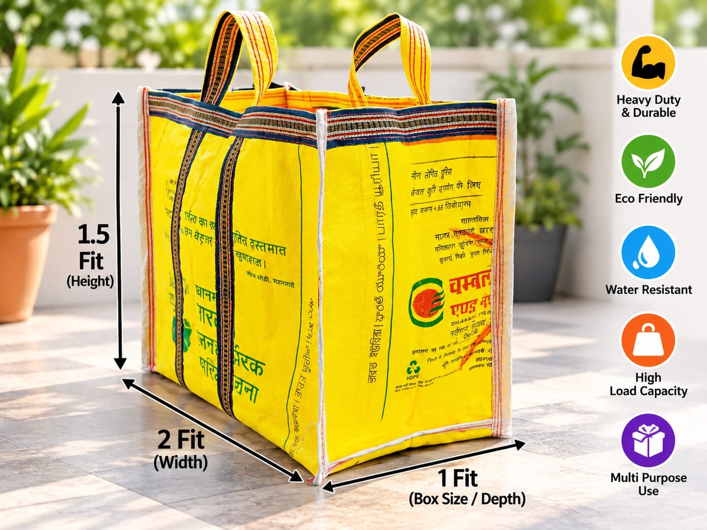 Heavy Duty Yellow PP Woven Shopping Bag